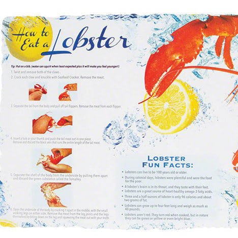 How To Eat  A Lobster Placemat 10 Pack